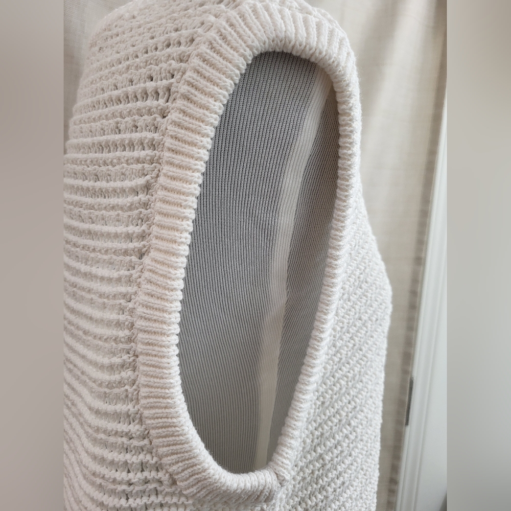Ann Taylor Weekend Women's Ivory Rib Stitch Sleeveless Sweater Vest Sz Large NWT - Picture 5 of 12